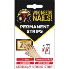 PERMANENT STRIPS,Double Sided 20 x 40mm 5's I/cd