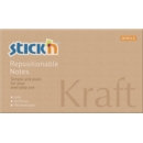 STICK ON NOTES,Kraft 75x125mm 100's Repositional (Hopax)