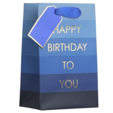 GIFT BAG,Happy Birthday Blue (Small)