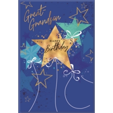 BIRTHDAY CARDS,Great Grandson 6's Stars