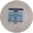 PAPER PLATES,White 23cm 15's