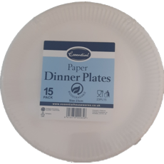 PAPER PLATES,White 23cm 15's