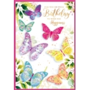 GREETING CARDS,Birthday 6's Butterflies & Foliage