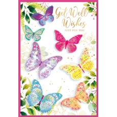 GET WELL CARDS, 6's Butterflies & Foliage