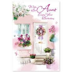BIRTHDAY CARDS,Aunt 6's Floral Front Door
