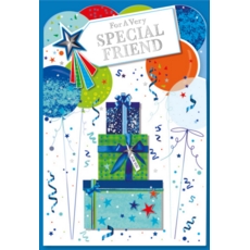SPECIAL FRIEND CARDS, 6'S Presents & Balloons