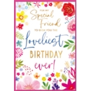 GREETING CARDS,Special Friend 6's Floral Text