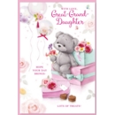 BIRTHDAY CARDS,Great Grandd'tr 6's Teddy & Presents