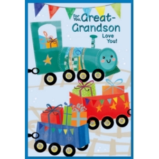 BIRTHDAY CARDS,Great Grandson 6's Train & Presents