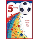 AGE 5 CARDS, 6's Male Football, Rainbow & Stars