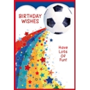 GREETING CARDS,Birthday 6's Football, Rainbow & Stars