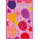 BIRTHDAY CARDS,Sister 6's Pink Balloons