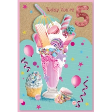 AGE 5 CARDS,Female 6's Ice Cream Sundae