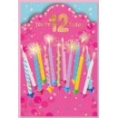 GREETING CARDS,Age 12 Female 6's Candles