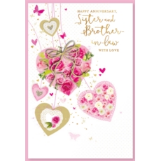 GREETING CARDS,Sister & Bro. in Law 6's Floral Hearts