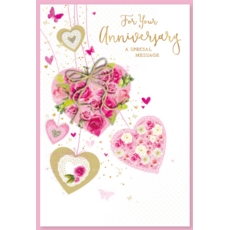 ANNIVERSARY CARDS,Your 6's Floral Hearts