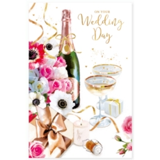 GREETING CARDS,Wedding Day 6's Bubbly & Flowers