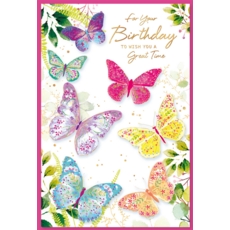 BIRTHDAY CARDS,6's Butterflies & Foliage