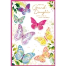 BIRTHDAY CARDS,Granddaughter Butterflies & Foliage