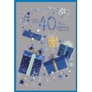 AGE 40 CARDS, 6's Male Blue Presents