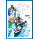 GREETING CARDS,Birthday 6's Boats in the Harbour