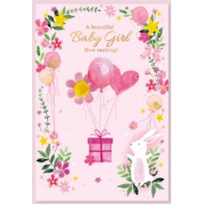 GREETING CARDS,Baby Girl 6's Presents Pink