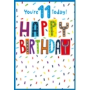 GREETING CARDS,Age 11 Male 6's Dashes & Text