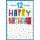 GREETING CARDS,Age 12 Male 6's Dashes & Text