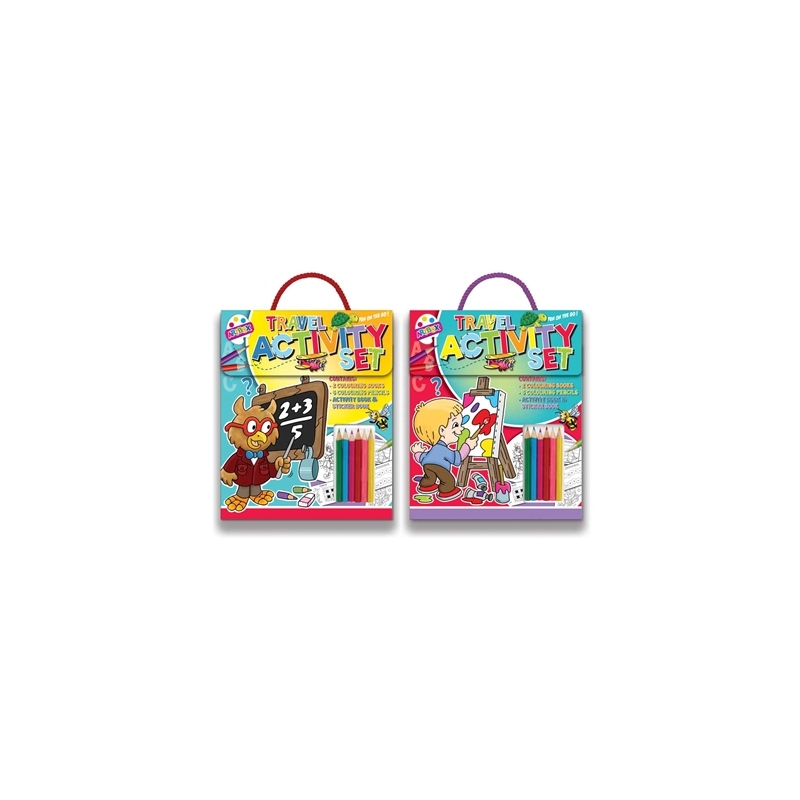 ACTIVITY SET,Travel & Handle Books, Pencils & Stickers