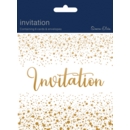 INVITE CARD,Open Gold Dots and Stars 6's