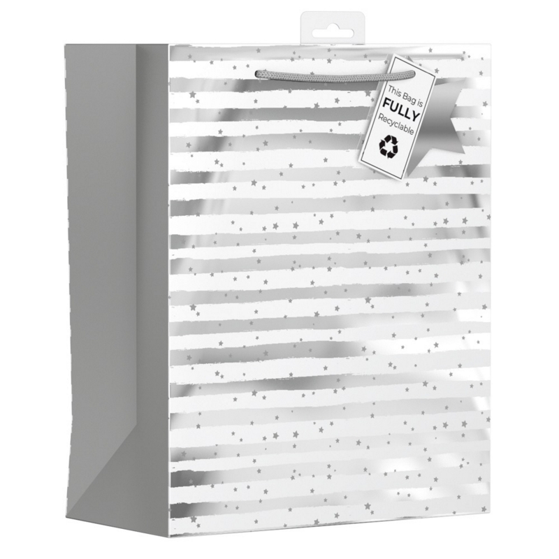GIFT BAG,Silver Celebration Stars (Large) (Was 1.49)