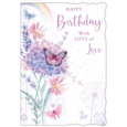 BIRTHDAY CARDS,6's Floral Butterflies (Was 1.15)