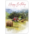 BIRTHDAY CARDS,6's Tractor & Hay Bales