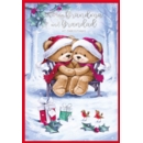 XMAS CARDS,Grandma & Grandad 6's Cuddling Teddies