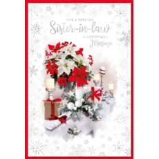 XMAS CARDS,Sister in Law 6's Poinsettia