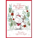 XMAS CARDS,Great Granddaughter 6's Rabbit & Holly