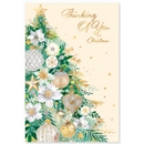 XMAS CARDS,Thinking of You 6's Floral Tree