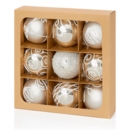 TREE DECORATION,Bauble Silver 60mm Multi Finish 9's