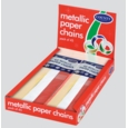 PAPER CHAINS,Asst Col Metallic S/Adh,45's H/pk CDU(Was 0.99)