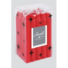 CANDLE,Mini Red & Ivory 10cm in Acetate Box