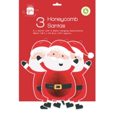 DECORATION,3D Honeycomb, Santa 35cm (Was 2.99)