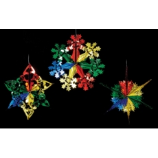 GARLAND,Foil Stardust Hangers 3 Assorted 40cm H/pk