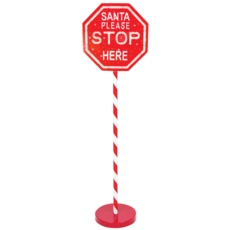 SIGN,Santa Stop Here 1M Light Up (Was 29.99)