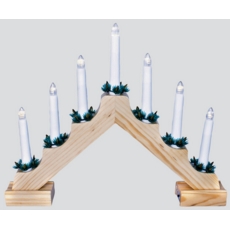 CANDLEBRIDGE,LED Wooden Pine 7 Bulb Battery Operated