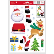 WINDOW STICKER,Build a Santa/ Snowman 2 Asst H/pk (Was 1.49)