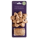 RIBBON & BOW SET,Foil Paper Gold Large (2 Piece)(Was 1.29)
