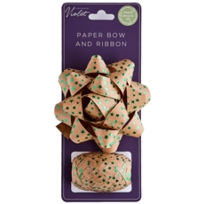 RIBBON & BOW SET,Foil Paper Green Large(2 Piece)(Was 1.29)