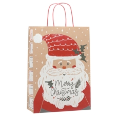 GIFT BAG,Festive Santa (Large)  Recylcable (Was 1.59)