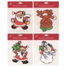 WINDOW STICKERS,Stained Glass Effect 4 Assorted H/pk