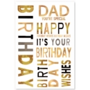 BIRTHDAY CARDS,Dad 6's Gold Text